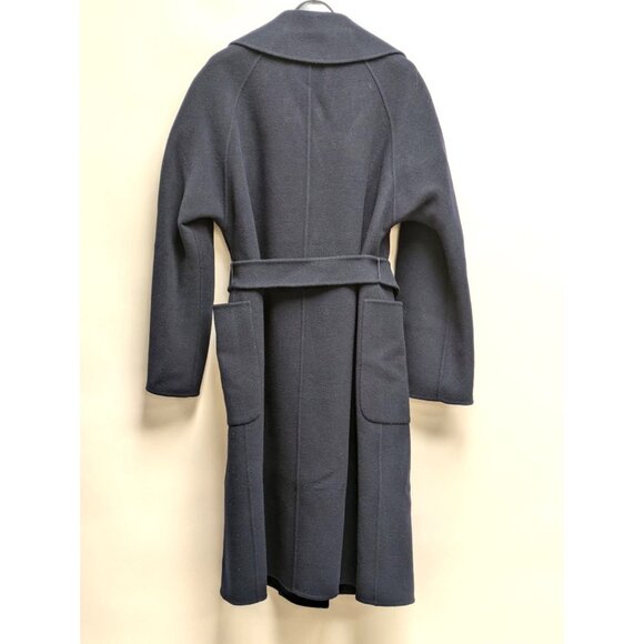 Weekend Max Mara "Rovo" Wrap Wool Belted Coat Navy US02 - Picture 3 of 8